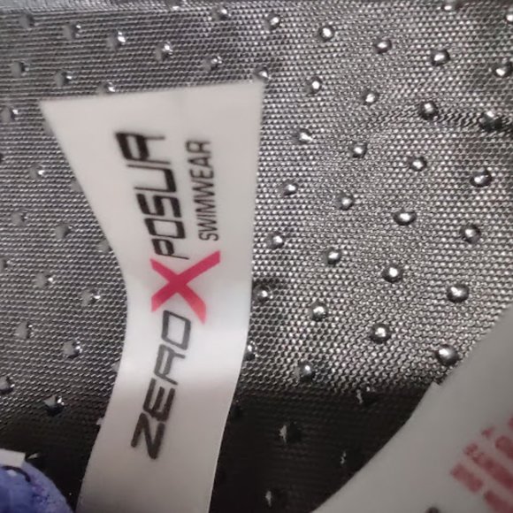 ZEROXPOSURE PURPLE, YELLOW AND BLUE GEOMETRIC PRINT SWIM TOP WOMEN'S SIZE 14 NWT - Picture 9 of 9